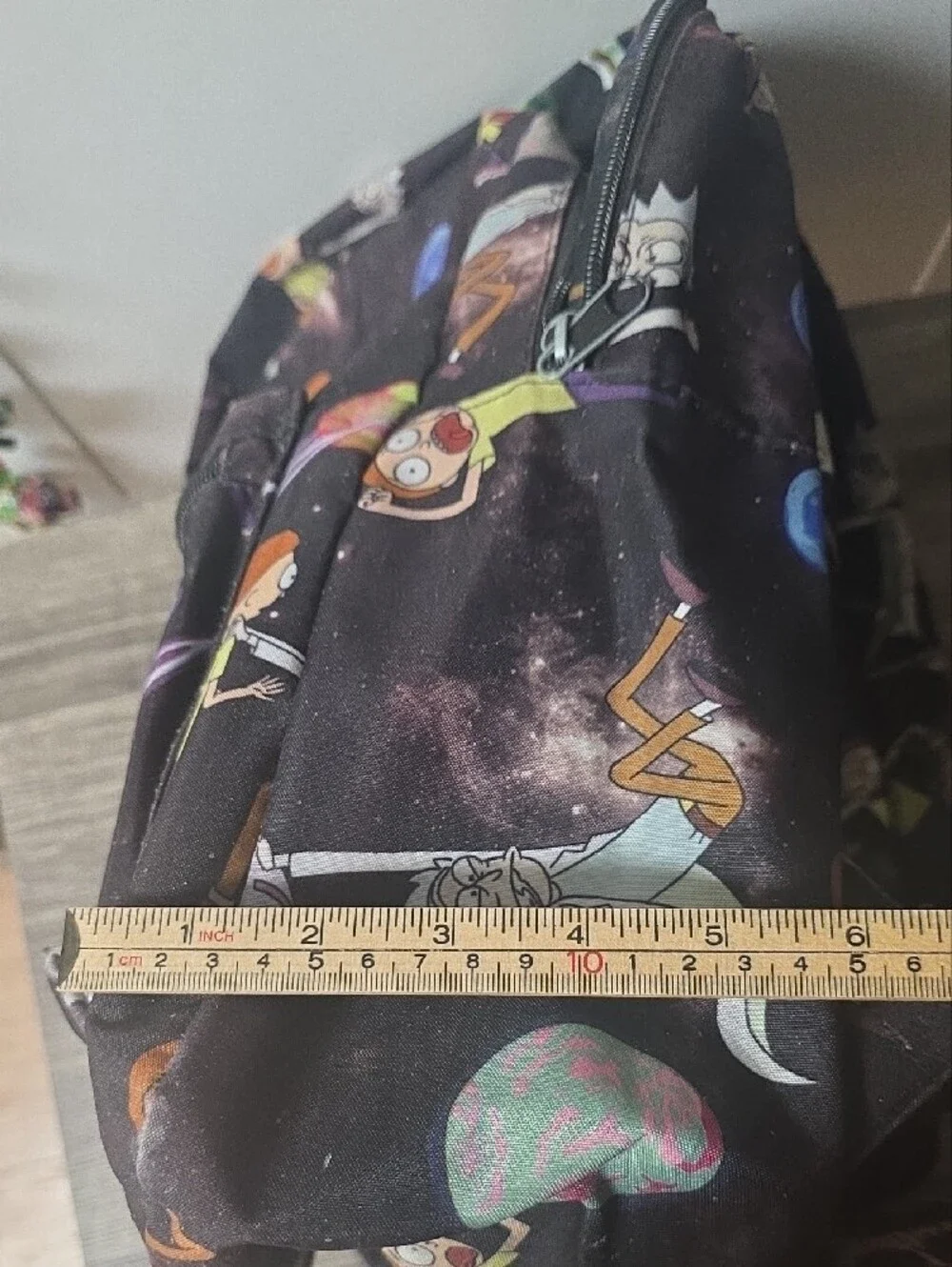 Bioworld Rick and Morty Graphic Backpack - Black with Purple Accents